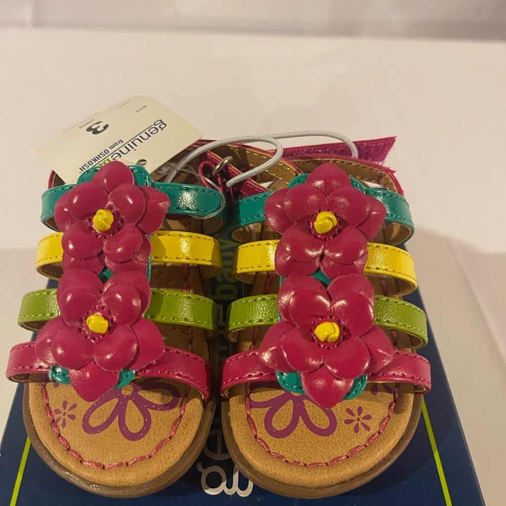 Infant Girls Genuine Kids from OshKosh™ Allie Sandal - Multicolor Size 3 NWT - Picture 4 of 5